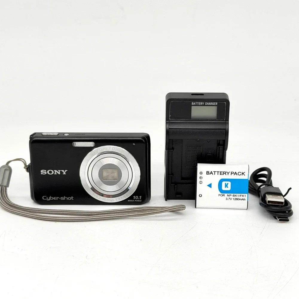 Sony Cyber-shot DSC-W180 10.1MP Digital Camera Black 3x Optical Zoom Bundle